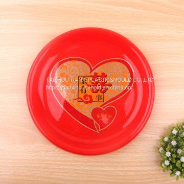 Plastic Round Tray With Flower Design