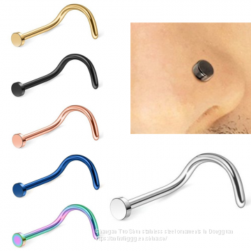 Human body piercing Stainless Steel Nose Studs, nose rings, foreign trade accessories factory direct selling titanium steel earnail manufacturers wholesale