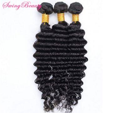 Natural Remy Human Hair Weaving Bundles Deep Curly Hair Extensions