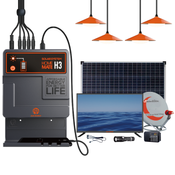 World Bank Certified Solar Home Power Systems with 4 LED Bulbs Solar DC TV 19\'\' and Solar Phone Charger