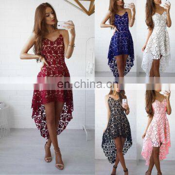 European and American Hot Bohemian Style V-neck Lace Floral Dress