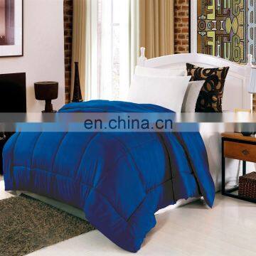 Wholesale Solid Comforter 100% Microfiber Square Stitching Deep Blue Plaid Comforter Duvet