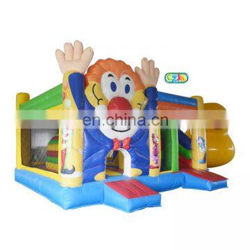 clown large combo slide  jumper inflatable bouncing bouncy castle with slide