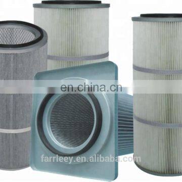 Cylindrical Industrial Filter Cartridge PTFE Membrane Wide Pleat Spacing