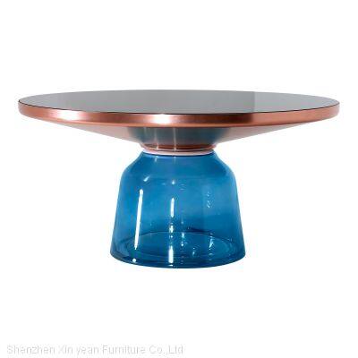 Round coffee table with stools Sebastian herkner gray purple blue yellow green colorful coffee table