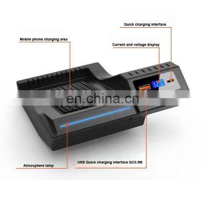 Luxury Car Charger Wireless For Benz GLC/C Class With 15W QC 3.0 USB Phone Charging Pads Accessories 2016+ photo-3