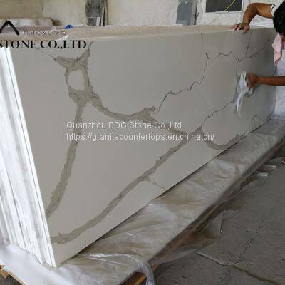 High Quality Factory Calacatta White Quartz Countertop With Grey Veins