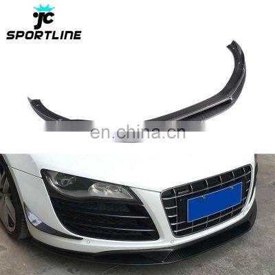 Carbon Fiber R8 Front Bumper Lip Skirt for Audi R8 V8 V10 GT Spyder Convertible 08-15