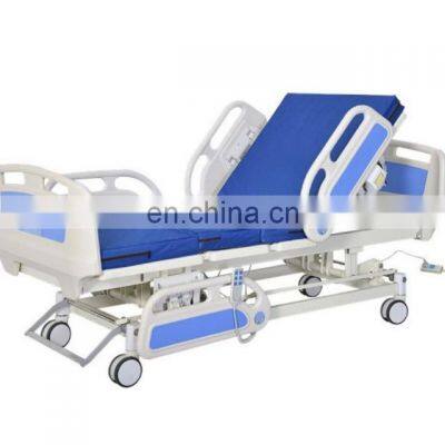 Hot sale ABS head and end board 3 Crank electric hospital bed 3 functions ICU hospital bed with mattress