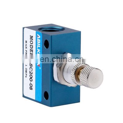 Mini ASC100-06 G1/8 Manual Flow Control Valve Throttle Adjustable Air Speed Flow  Air Control Pneumatic Valve