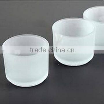 Hand Made Clear Frosted Cylindrical Short Tea Light Candle Holder photo-2