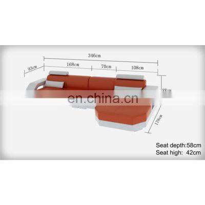 Modern Gray Fabric Sectional Couch Living Room Sofa Set