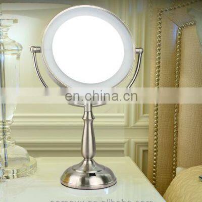Oval Shape Double Sides Magnify LED Lighted Desktop Makeup Mirror photo-3