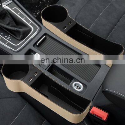 Autoaby Car Seat Gap Storage Box USB Charger Adapter Phone Stand Cup Holder Interior Organizer 4x4 Automobile Accessories