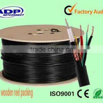 factory price 5 in 1 CCTV coaxial power cable 1000ft