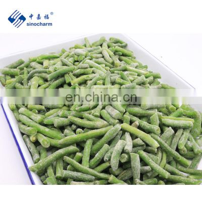 Sinocharm BRC A Certified Non Worm Organic Crisp IQF Green Beans Frozen Cut Green Beans