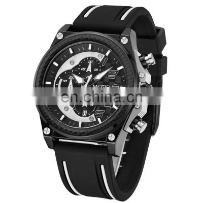 Megir 2051 Luxury Brand Silicone Strap Quartz Men Sport Watch High Quality Big Dials Megir Military Brand Quartz Watch