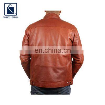 Elegant Design High Black Fitting Polyester Lining Men Genuine Leather Jacket From Indian Supplier photo-4