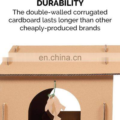 Custom Indoor Corrugated Paper Scratcher Toy Cat Cardboard House photo-3