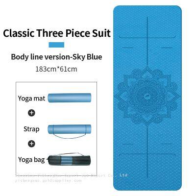 Custom Logo Fitness Equipment Soft Natural Tpe Yoga Mat Material Eco-Friendly TPE Yoga Mat photo-5