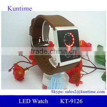 Environmental silicone strap 12-hour/date led watch display