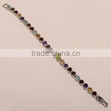 MULTI-STONE BRACELET ,925 sterling silver jewelry wholesale,WHOLESALE SILVER JEWELRY,SILVER EXPORTER,SILVER JEWELRY FROM INDIA