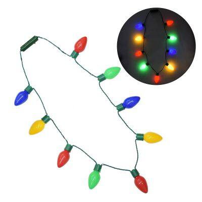 Novelty LED lights glowing Light Bulb Necklace for Christmas decorations and home Xmas new year