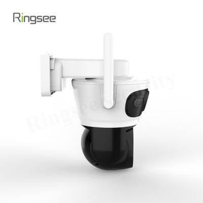 Ringsee Dual Lens 4MP AOV Outdoor CCTV PTZ Camera AI Auto Tracking Network Solar Camera Remote Smart Camera With Two Way Audio photo-3