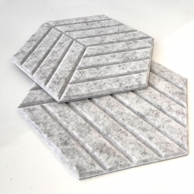 Высокоплотные акустические панели для поглощения звука с скосами по краям в форме шестиугольника для дома/студии. Самоклеящиеся панели