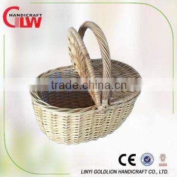 full wicker basket made in China, basket with foldable lid
