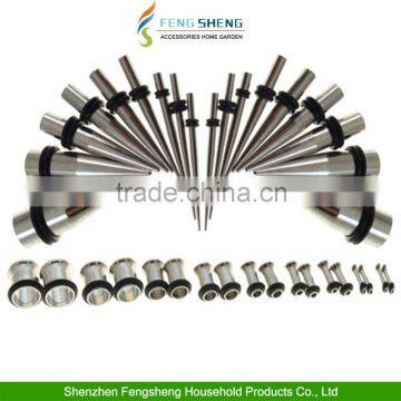 36 PIECE STAINLESS STEEL EAR STRETCHER EXPANDER TAPER PLUG TUNNEL KIT SET