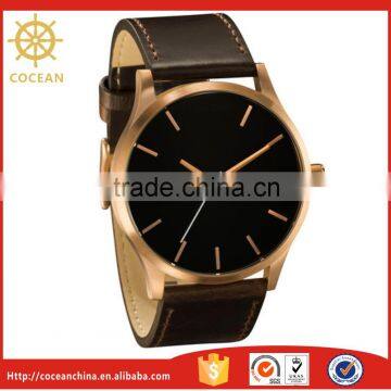 2015 Gold Plated Case Print Logo Simple Man Watches