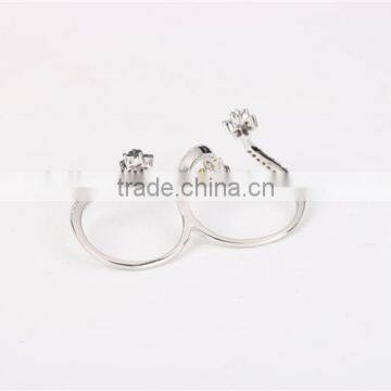 2016 New China Factory Direct Wholesale Fashion Jewelry Ring 925 Sterling Silver Fashion Double Women Ring Set photo-2