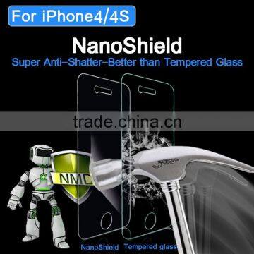 Nano shield shock-resistance screen protector for iphone 4 anti-shock screen guard