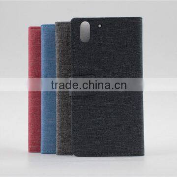 linen leather cover case for HTC desire eye, stand flax texture case for HTC