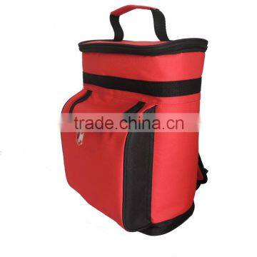 OEM red two bottles cooler bag, cooler backpack, wine cooler bag