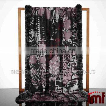 Wholesale Wool Scarf With Rex Rabbit Fur photo-2