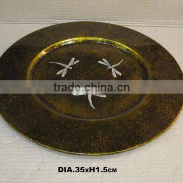 Beautiful lacquered dragon-fly decoration tray