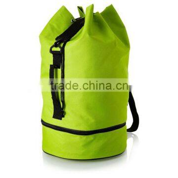 green 600D Polyester round shaped drawstring sailor bag