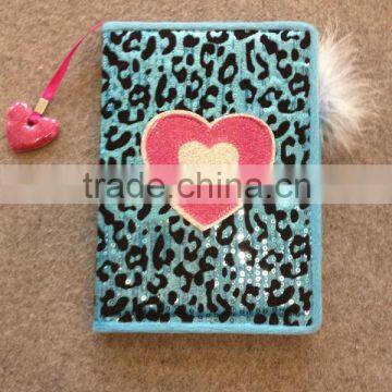 Cute Flocked Journal Notebook with Pen with PVC Bookmark