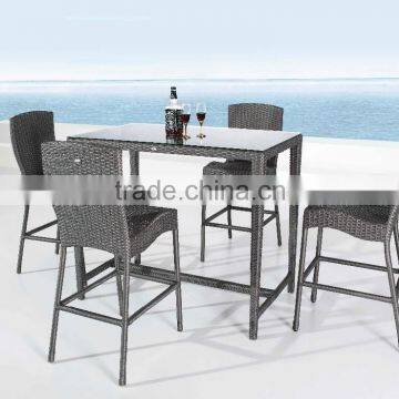 Rattan outdoor steel high bar table (DH-9551)
