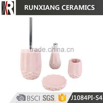 Unique design 4ps ceramic bathroom accessories set