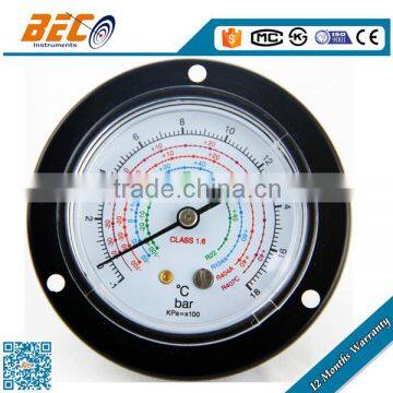 (YF-100BD) 100mm large size black steel case back with front flange type reasonable price air compressor pressure gauge meter