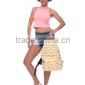 Top Selling High Quality Polyester Custom Emoji Backpack Bag photo-4