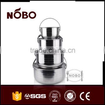 Nobo stainless steel indian pot with handle