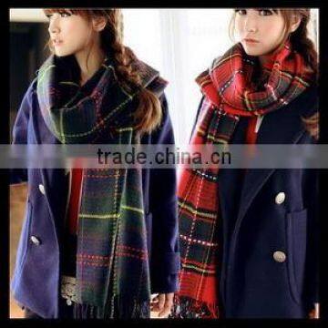 Winter red blue plait large European street towels blankets scarf at stock