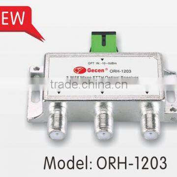 mini FTTH optical recever/3 way optical node/mini catv ftth optical node