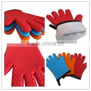 Cheapest silicone glove multi color cotton lining inside high heat Resistant