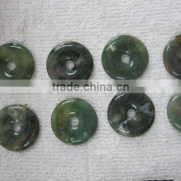 Semi precious stone moss agate dount jewelry beads