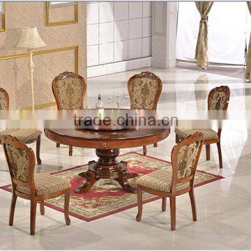 Foshan furniture solid wooden round dining table and chair european style